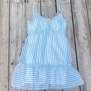 Lucky Brand Blue and White Striped Mini Dress summer tank style